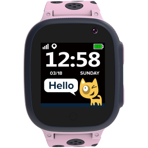 CANYON Sandy KW-34, Kids smartwatch, 1.44 inch colorful screen, GPS function, Nano SIM card, 32+32MB, GSM(850/900/1800/1900MHz), 400mAh battery, compatibility with iOS and android, Pink, host: 52.9*40.3*14.8mm, strap: 230*20mm, 42g