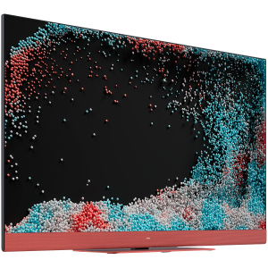 NOI. SEE By Loewe TV 43 inchi, TV în flux, 4K Ult, LED HDR, bară de sunet integrată, roșu coral