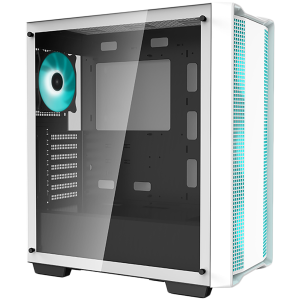 DeepCool CC560 WH, Mid Tower, Mini-ITX/Micro-ATX/ATX, 1xUSB3.0, 1xUSB2.0, 1xAudio, 4x120mm Pre-Installed LED Fans, Tempered Glass, Mesh Panel, White