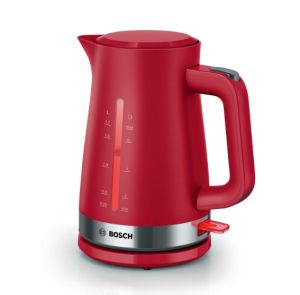 Electric kettle Bosch TWK4M224, MyMoment Plastic Kettle, 2400 W, 1.7 l, Interior light, Cup indicator, Limescale filter, Triple safety function, Red