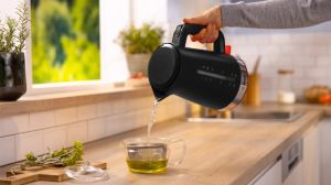 Electric kettle Bosch TWK4M223, MyMoment Plastic Kettle, 2400 W, 1.7 l, Interior light, Cup indicator, Limescale filter, Triple safety function, Black