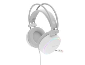 Headphones Genesis Headset Neon 613 With Microphone RGB Illumination White