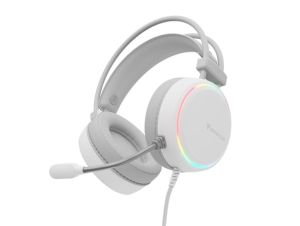 Headphones Genesis Headset Neon 613 With Microphone RGB Illumination White