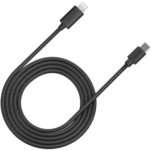 CANYON CFI-12, cable Type C to lightning, 5V3A, 9V2.22A, PD20W, power cord:18AWG*4C, Signal cord:28AWG*4C, data transfer speed:30M/s, OD4.5MM,2M, PVC, black , Rohs