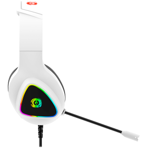 CANYON Shadder GH-6, căști de gaming RGB cu microfon, răspuns în frecvență al microfonului: 20HZ~20KHZ, piele ABS+ PU, mufă jack USB*1*3.5MM, cablu PVC 2.0M, greutate: 300g, alb