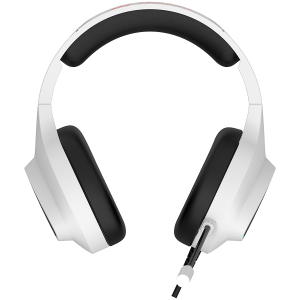 CANYON Shadder GH-6, căști de gaming RGB cu microfon, răspuns în frecvență al microfonului: 20HZ~20KHZ, piele ABS+ PU, mufă jack USB*1*3.5MM, cablu PVC 2.0M, greutate: 300g, alb