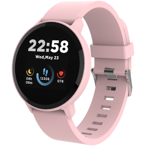 CANYON Lollypop SW-63, Smart watch, 1.3inches IPS full touch screen, Round watch, IP68 waterproof, multi-sport mode, BT5.0, compatibility with iOS and android, Pink, Host: 25.2*42.5*10.7mm, Strap: 20*250mm, 45g