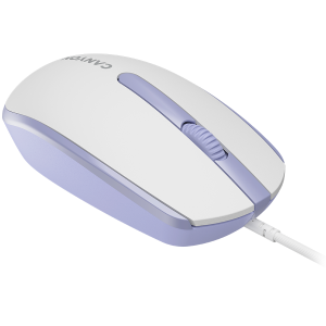 Canyon Wired  optical mouse with 3 buttons, DPI 1000, with 1.5M USB cable,White lavender, 65*115*40mm, 0.1kg