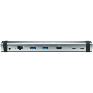 CANYON DS-6, Multiport Docking Station with 7 ports: 2*Type C+1*HDMI+2*USB3.0+1*RJ45+1*audio 3.5mm, Input 100-240V, Output USB-C PD 5-20V /3A&USB-A 5V/1A, with type c to type c cable 0.3m, Space gray, 226*33.7*24mm, 0.174kg
