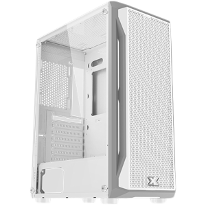Gaming X Arctic EN46737, șasiu alb, ATX/M-ATX/Mini ITX, U3x1+U2x2, Metal FP și Left TG, 4PCS X24A Arctic Fan & LED Switch PCB ventilator ARGB