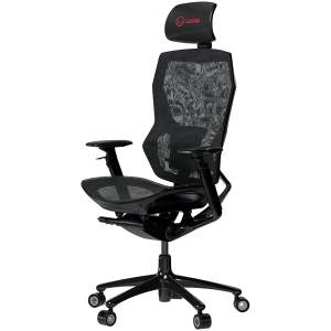 LORGAR Grace 855, Gaming chair, Mesh material, aluminum frame, multiblock mechanism, 3D armrests, 5 Star aluminum base, Class-4 gas lift, 60mm PU casters, Black