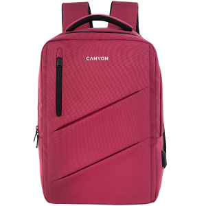 CANYON BPE-5, Laptop backpack for 15.6 inch, Product spec/size(mm): 400MM x300MM x 120MM(+60MM), Red, EXTERIOR materials:100% Polyester, Inner materials:100% Polyestermax weight (KGS): 12kgs
