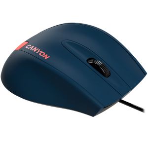 CANYON M-11, Mouse optic cu fir cu 3 taste, DPI 1000 Cu cablu USB de 1,5M, Albastru-Roșu, dimensiune 68*110*38mm, greutate: 0,072kg