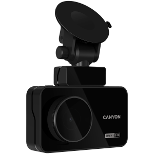 Canyon DVR25GPS, 3.0'' IPS (640x360), touch screen, WQHD 2.5K 2560x1440@60fps, NTK96670, 5 MP CMOS Sony Starvis IMX335 image sensor, 5 MP camera, 140° Viewing Angle, Wi-Fi, GPS, Video camera database , USB Type-C, Supercapacitor