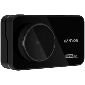 Canyon DVR25GPS, 3.0'' IPS (640x360), touch screen, WQHD 2.5K 2560x1440@60fps, NTK96670, 5 MP CMOS Sony Starvis IMX335 image sensor, 5 MP camera, 140° Viewing Angle, Wi-Fi, GPS, Video camera database , USB Type-C, Supercapacitor