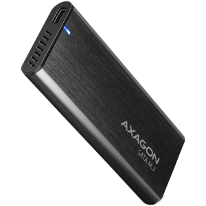 AXAGON EEM2-SBC, cutie RAW fără șuruburi M.2 SATA, neagră, SuperSpeed USB-C 10 Gbps