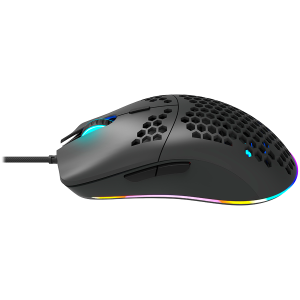 CANYON Puncher GM-11, Gaming Mouse with 7 programmable buttons, Pixart 3519 optical sensor, 4 levels of DPI and up to 4200, 5 million times key life, 1.65m Ultraweave cable, UPE feet and colorful RGB lights, Black, size:128.5 x67x37.5mm, 105g