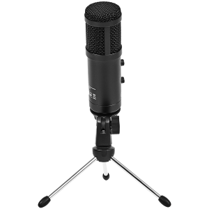LORGAR Soner 313, Gaming Microphone, USB condenser microphone with Volume Knob & Echo Knob, Frequency Response: 80 Hz—17 kHz, including 1x Microphone, 1 x 2.5M USB Cable, 1 x Tripod Stand, dimensions: Ø47.4*158.2*48.1mm, weight: 243.0g, Black