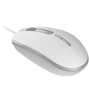 Canyon Wired optical mouse with 3 buttons, DPI 1000, with 1.5M USB cable, White grey, 65*115*40mm, 0.1kg