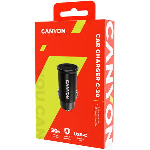 CANYON car charger C-20 PD 20W USB-C Black