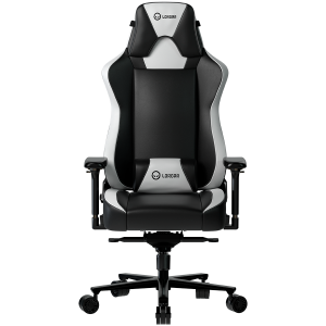 LORGAR Base 311, Gaming chair, PU eco-leather, 1.8 mm metal frame, multiblock mechanism, 4D armrests, 5 Star aluminum base, Class-4 gas lift, 75mm PU casters, Black + white