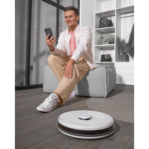 AENO Robot Vacuum Cleaner RC2S: wet & dry cleaning, smart control AENO App, powerful Japanese Nidec motor, turbo mode