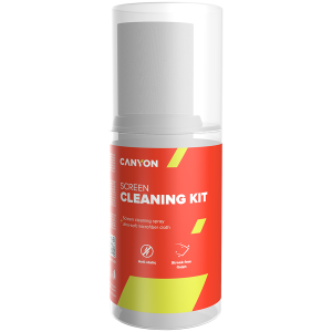 CANYON CCL31, Cleaning Kit, Screen Cleaning Spray + microfiberSpray for screens and monitors, complete with microfiber cloth. Shrink wrap, 200ml + 18x18 cm microfiber,  55x55x145mm 0.208kg