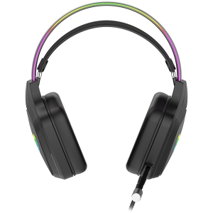 CANYON Darkless GH-9A, RGB gaming headset with Microphone, Microphone frequency response: 20HZ~20KHZ, ABS+ PU leather, USB*1*3.5MM jack plug, 2.0M PVC cable, weight:280g, black