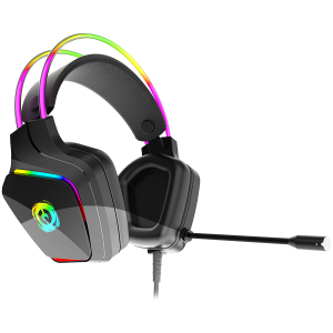 CANYON Darkless GH-9A, căști de gaming RGB cu microfon, răspuns în frecvență al microfonului: 20HZ~20KHZ, ABS+ piele PU, mufă jack USB*1*3.5MM, cablu PVC 2.0M, greutate: 280g, negru