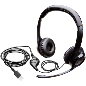 LOGITECH H390 Corded Headset - BLACK - USB