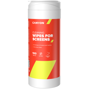 CANYON CCL11, Screen Cleaning Wipes, Wet cleaning wipes made of non-woven fabric, with antistatic and disinfectant effects, 100 wipes, 80x80x185mm, 0.258kg