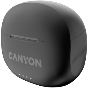CANYON TWS-8, Bluetooth headset, with microphone, with ENC, BT V5.3 JL 6976D4, Frequency Response:20Hz-20kHz, battery EarBud 40mAh*2+Charging Case 470mAh, type-C cable length 0.24m, Size: 59* 48.8*25.5mm, 0.041kg, Black