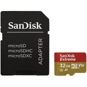 SanDisk Extreme microSDHC 32GB + SD Adapter + RescuePRO Deluxe 100MB/s A1 C10 V30 UHS-I U3, EAN: 619659155827
