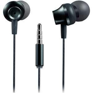 CANYON Stereo earphones with microphone, metallic shell, 1.2M, dark gray