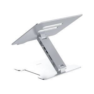 Orico Laptop Stand - Aluminum, 2 x USB3.0, Card Reader, up to 15.6" - LST-2AS-SV