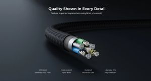 Orico кабел Cable USB C-to-C PD 100W Charging 1.0m Black - GQZ100-10-BK