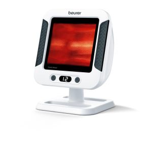 Beurer IL 60 infrared heat lamp, For colds and muscle tension, SCHOTT NEXTREMA glass-ceramic cover lens, UV blocker, Adjustable shade from 0-40 degrees, 300W, electronic timer, Medical device