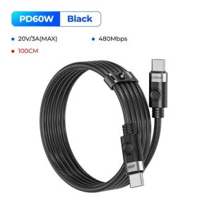 Cablu Orico Cablu USB C-la-C PD 100W Încărcare 1,0 m Negru - CDX-100CC-BK