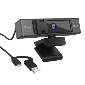 Уеб камера j5create JVCU435, 4K UltraHD, микрофон, USB, 360° Rotation, 5x Digital Zoom, Remote Control, Черен
