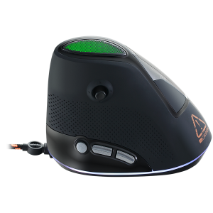 CANYON Emisat GM-14, Mouse de gaming vertical cu fir cu 7 butoane programabile, senzor optic Pixart, 6 nivele de DPI și până la 4800, durata de viață a tastei de 2 milioane de ori, cablu USB împletit de 1,65 m, suprafață acoperită cu cauciuc și lumini col