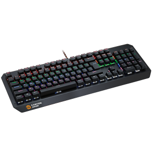 CANYON Hazard GK-6, Tastatură pentru jocuri multimedia cu fir cu efect de iluminare, LED curcubeu 108 buc, Numere 104 taste, Dispoziție cu injecție dublă EN, lungime cablu 1,8 M, 450,5*163,7*42 mm, 0,90 kg, culoare negru