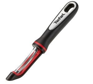 Peeler Tefal K2071014, Ingenio, Peeler, Kitchen tool, Stainless steel blades, 30x9.8x3.6cm, Up to 230°C, Dishwasher safe, black and red