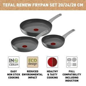 Set of pans and pots Tefal C4279132 SET 3FP CER RENEW ON HIPPO IRON