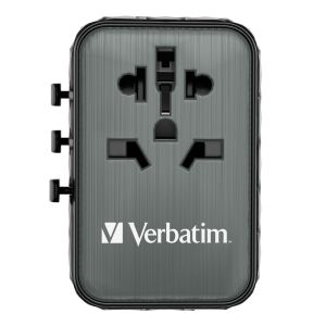 Adapter Verbatim UTA-05 GaN III Universal Travel Adapter with 2 x USB-C PD 65W & QC 4+ / 2 x USB-A