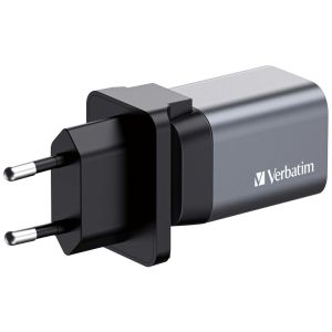 Încărcător Verbatim GNC-35 GaN încărcător 2 porturi 35 W USB A/C (UE/UK/SUA)