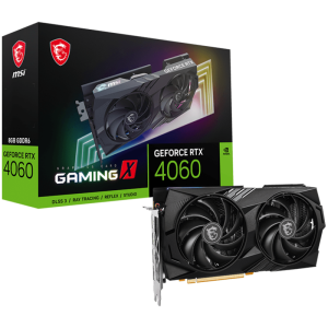 MSI Video Card Nvidia GeForce RTX 4060 GAMING X 8G, 8GB GDDR6, 128bit, Boost: 2595 MHz, 3072 CUDA Cores, PCIe 4.0, 3x DP 1.4a, HDMI 2.1a, RAY TRACING, Dual Fan, 1x 8pin, 550W Recommended PSU, 3Y