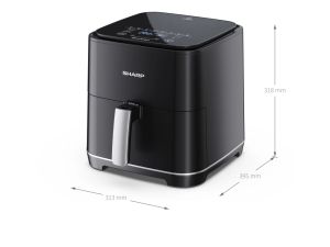 Device for healthy cooking Sharp AF-GS552AE-B Air Fryer, 5.5L Frying Basket, 1650 W, Digital Program Control, 8 Pre-set Programs, Pre-heat, Reheat, Keep warm, Cook from frozen, Black