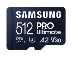 Memory Samsung 512GB micro SD Card PRO Ultimate with USB Reader , UHS-I, Read 200MB/s - Write 130MB/s, U3, V30, A2