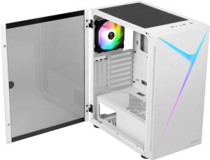 Gamdias кутия Case ATX - ARGUS E4 Elite White - RGB, Tempered Glass