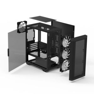 Zalman кутия Case mATX - M4 Black - Addressable RGB, Tempered Glass, 4 fans included